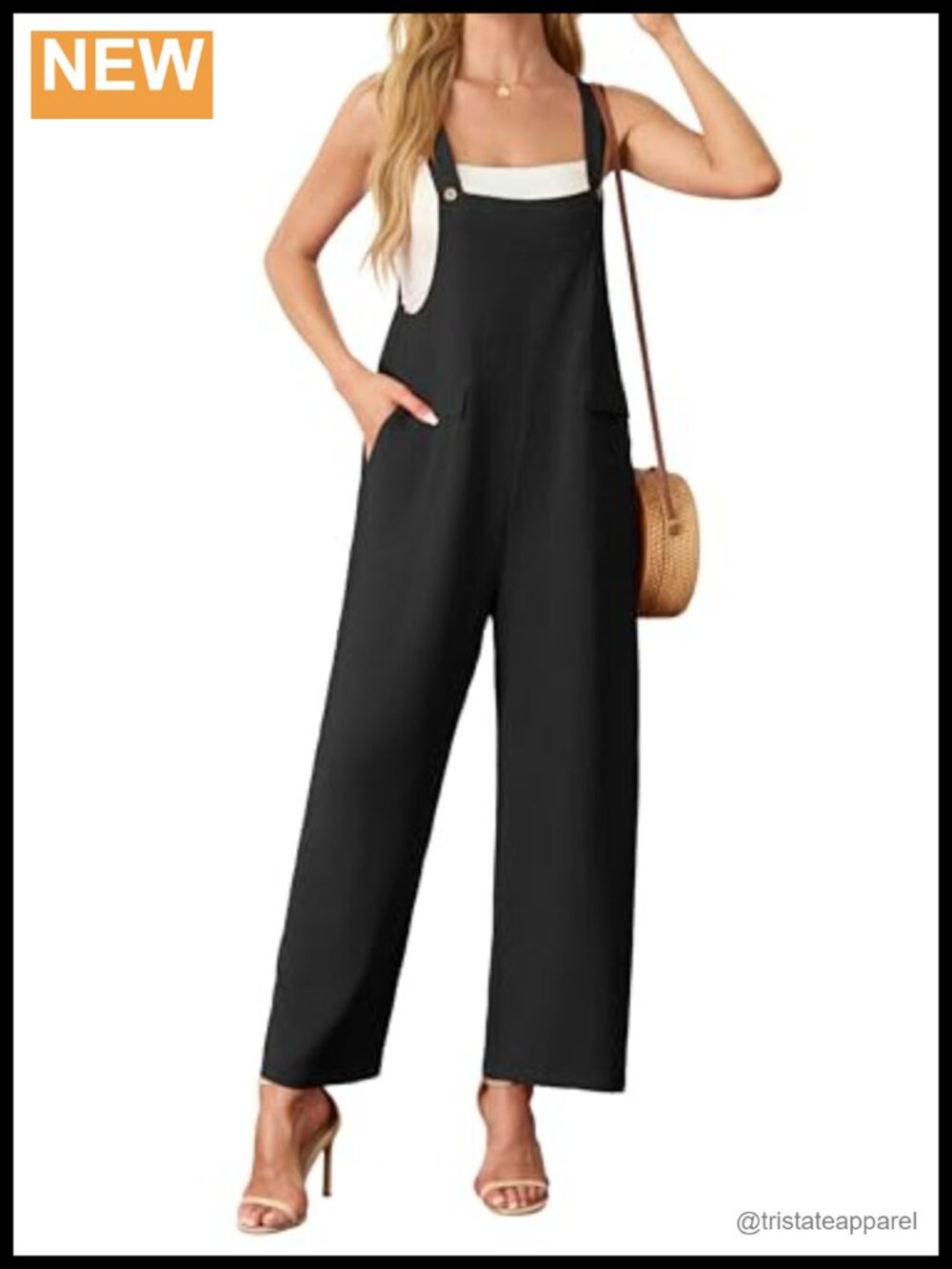 Womens Summer Jumpsuit Boho Wide Leg Sleeveless with Pockets Relaxed Fit Floor